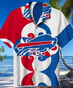 Buffalo Bills Hawaiian Shirt, Waves Of Japanese, Button Down Hawaiian Shirt