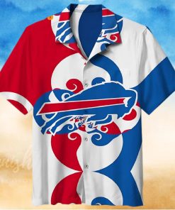 Buffalo Bills Hawaiian Shirt, Waves Of Japanese, Button Down Hawaiian Shirt