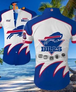 Buffalo Bills Hawaiian Shirt, White Blue Bills Logo, Unique Hawaiian Shirt