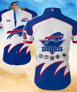 Buffalo Bills Hawaiian Shirt, White Blue Bills Logo, Unique Hawaiian Shirt