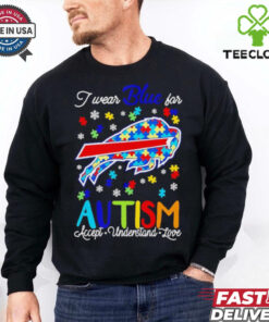 Buffalo Bills I wear blue for Autism accept understand love shirt