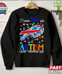 Buffalo Bills I wear blue for Autism accept understand love shirt