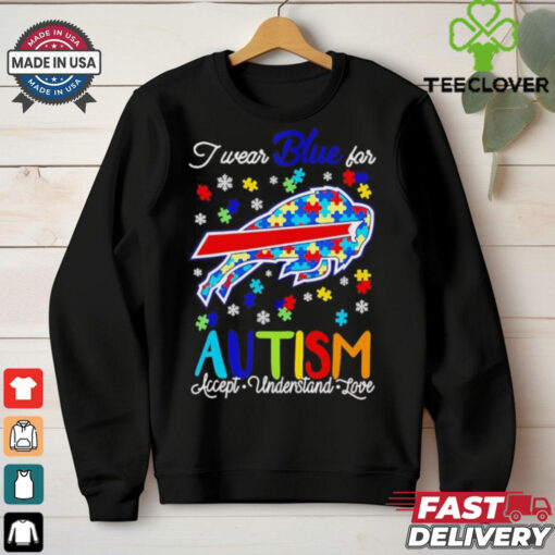 Buffalo Bills I wear blue for Autism accept understand love shirt