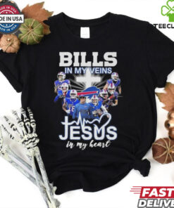 Buffalo Bills In My Veins Jesus In My Heart Players Signatures 2024 Shirt