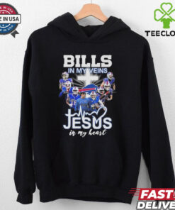 Buffalo Bills In My Veins Jesus In My Heart Players Signatures 2024 Shirt