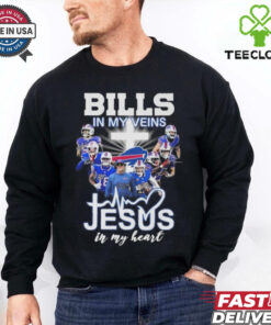 Buffalo Bills In My Veins Jesus In My Heart Players Signatures 2024 Shirt