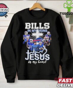 Buffalo Bills In My Veins Jesus In My Heart Players Signatures 2024 Shirt