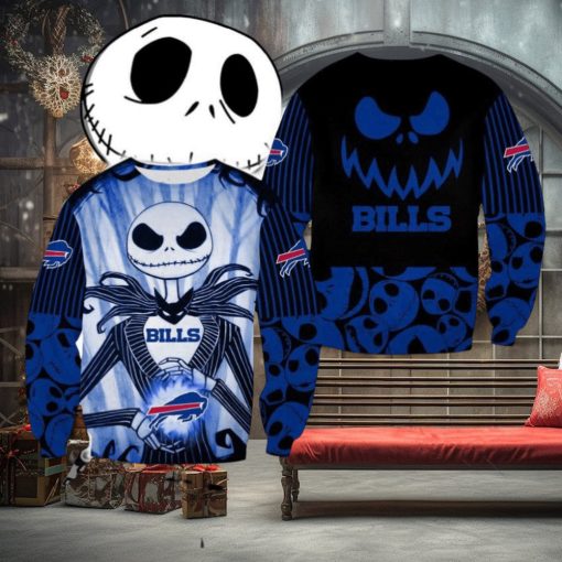Buffalo Bills Jack Skellington Jumper Christmas Ugly Sweater Halloween For Men And Women
