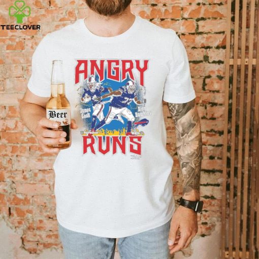 Buffalo Bills James Cook and Dion Dawkins Homage Charcoal Angry Runs Graphic Tri Blend T Shirt