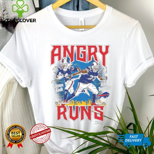 Buffalo Bills James Cook and Dion Dawkins Homage Charcoal Angry Runs Graphic Tri Blend T Shirt