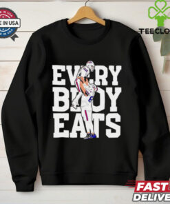 Buffalo Bills James Cook Everybody Eats Shirt with a fun and energetic design celebrating James Cook’s impact on the field, perfect for Bills fans who are all about team spirit and inclusivity.