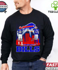 Buffalo Bills Jim Kelly x Josh Allen signature city skyline shirt