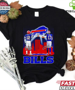 Buffalo Bills Jim Kelly x Josh Allen signature city skyline shirt