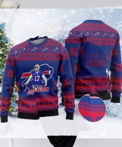 Buffalo Bills Josh Allen I Love You 3000 Christmas Sweater