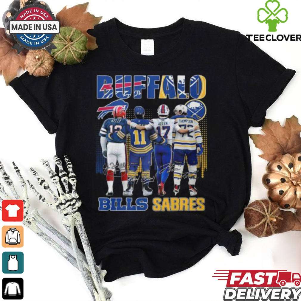 Buffalo Bills Josh Allen Jim Kelly Buffalo Sabres Gilbert Perreault Tage Thompson T Shirt Buffalo Bills Josh Allen Jim Kelly Buffalo Sabres Gilbert Perreault Tage Thompson T Shirt
