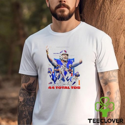 Buffalo Bills Josh Allen Most Touchdowns In The NFL Season Leader With 44 Total Touchdown Unisex T Shirt