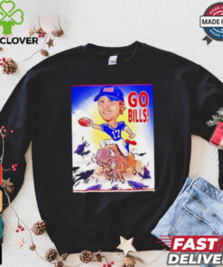 Buffalo Bills Josh Allen riding Buffalo go Bills beat Baltimore Ravens shirt