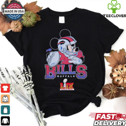 Buffalo Bills Junk Food Disney Mickey QB Super Bowl Lix Shirt