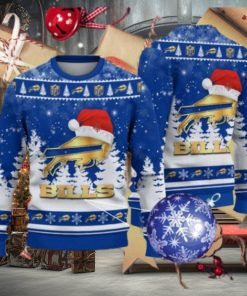Buffalo Bills Logo Golden Fans Santa Hat Tree Ugly Christmas Sweater