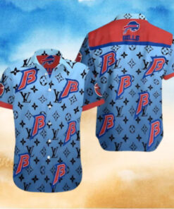 Buffalo Bills Luxury Monogram Blue Hawaiian Shirt