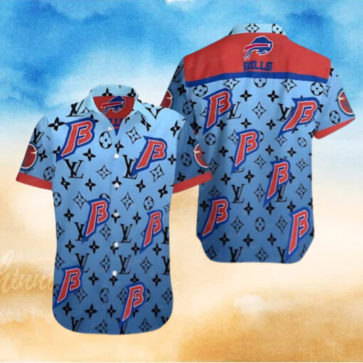 Buffalo Bills Luxury Monogram Blue Hawaiian Shirt