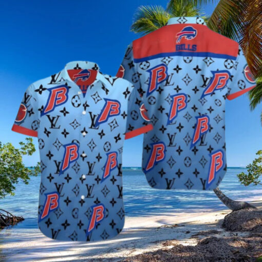 Buffalo Bills Luxury Monogram Blue Hawaiian Shirt