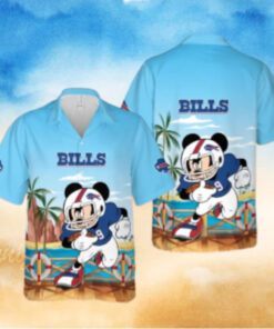 Buffalo Bills Mickey Football Ocean View Hawaiian Shirt