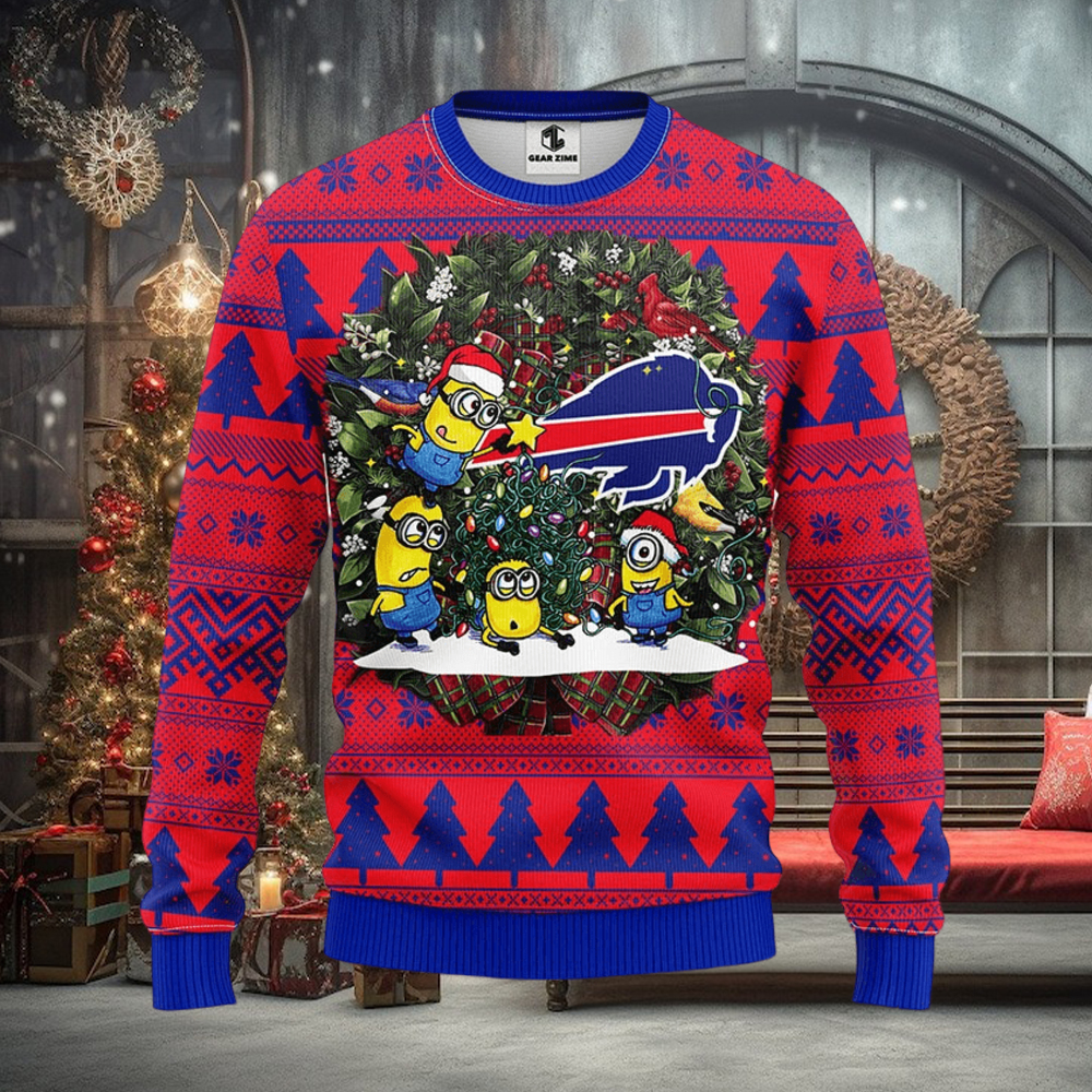 NFL Buffalo Bills Minion Christmas Ugly 3D Sweater For Men And