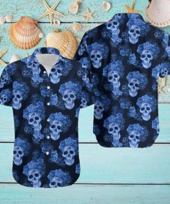 Buffalo Bills Mystery Skull And Flower Funny Hawaiian Shirt Gift For Halloween