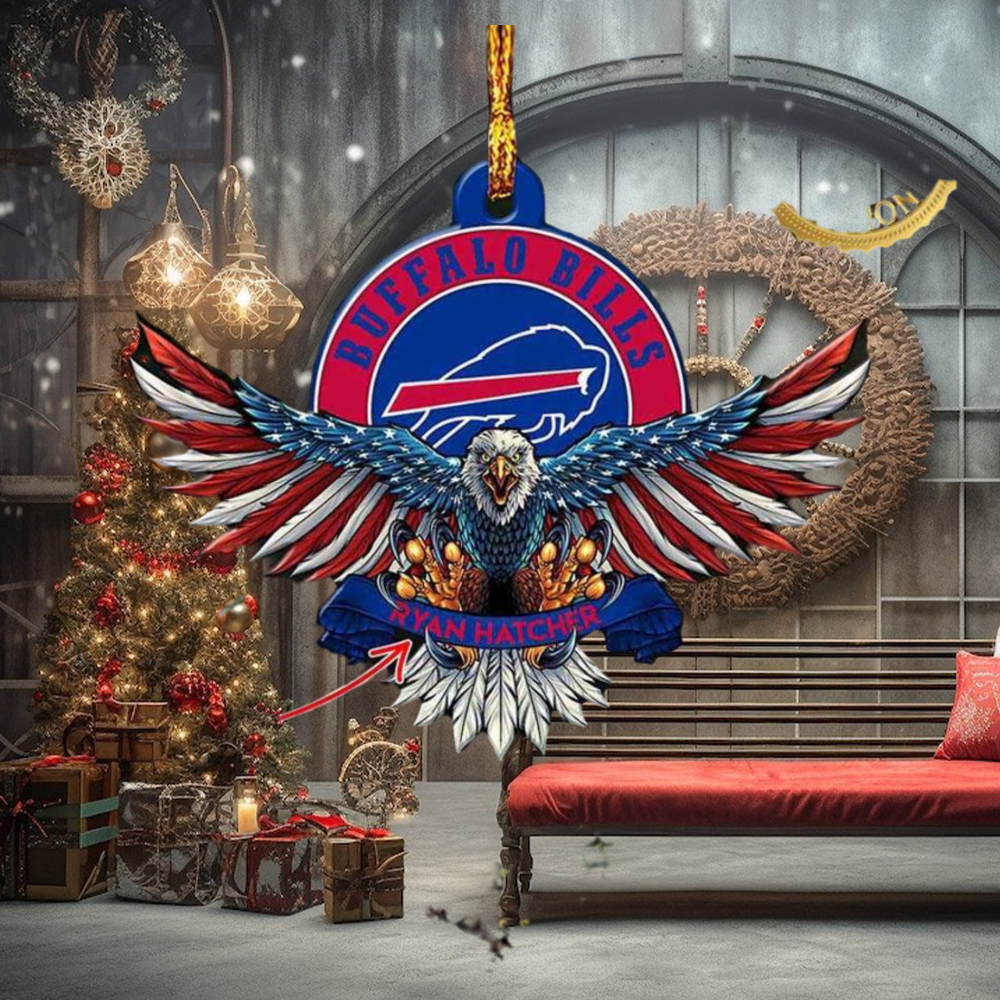 Buffalo Bills NFL American US Eagle Personalized Xmas Christmas Tree Decorations Ornament Buffalo Bills NFL American US Eagle Personalized Xmas Christmas Tree Decorations Ornament