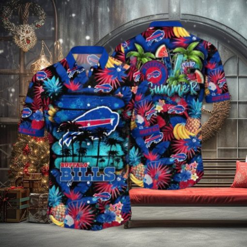 Buffalo Bills NFL Flower Hawaiian Shirt, Bills Gifts for Fans