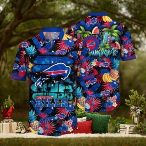 Buffalo Bills NFL Flower Hawaiian Shirt, Bills Gifts for Fans