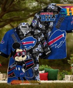 Buffalo Bills NFL Hawaiian Shirt Mickey Print Floral Pattern Summer For Sports Fans