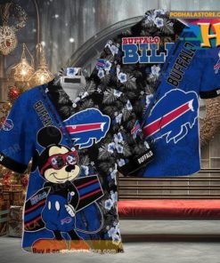 Buffalo Bills NFL Hawaiian Shirt Mickey Print Floral Pattern Summer For Sports Fans 1 Buffalo Bills NFL Hawaiian Shirt Mickey Print Floral Pattern Summer For Sports Fans