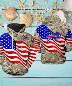 Buffalo Bills NFL US Flag Camo Veteran Team 3D Printed Hoodie