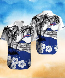 Buffalo Bills Palm and Hibiscus Island Hawaiian Shirt