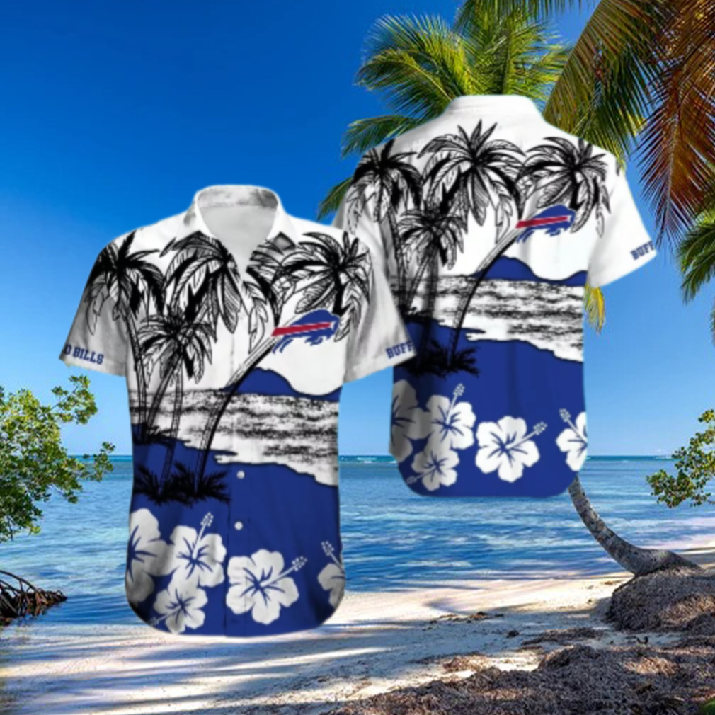 Buffalo Bills Palm and Hibiscus Island Hawaiian Shirt Buffalo Bills Palm and Hibiscus Island Hawaiian Shirt