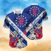 Buffalo Bills Palm Stripe Hawaiian Shirt