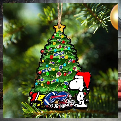 Buffalo Bills Personalized Your Name Snoopy And Peanut Ornament Christmas Gifts For NFL Fans SP161023132ID03