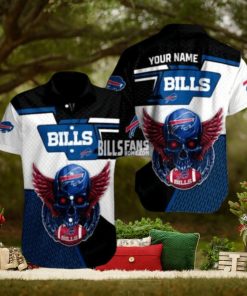 Buffalo Bills Personalized name number red Skull hawaiian Shirt For fan