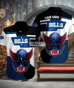 Buffalo Bills Personalized name number red Skull hawaiian Shirt For fan