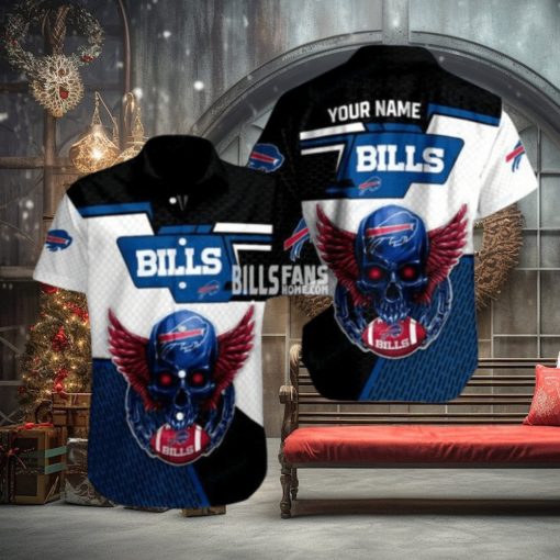 Buffalo Bills Personalized name number red Skull hawaiian Shirt For fan