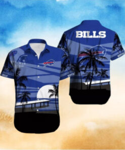 Buffalo Bills Pier Sunset Silhouette Hawaiian Shirt