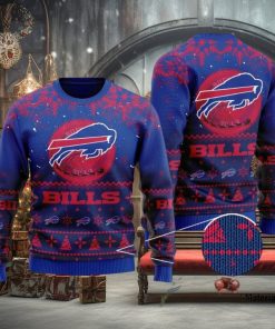 Buffalo Bills Santa Claus In The Moon Ugly Christmas Sweater Perfect Holiday Gift