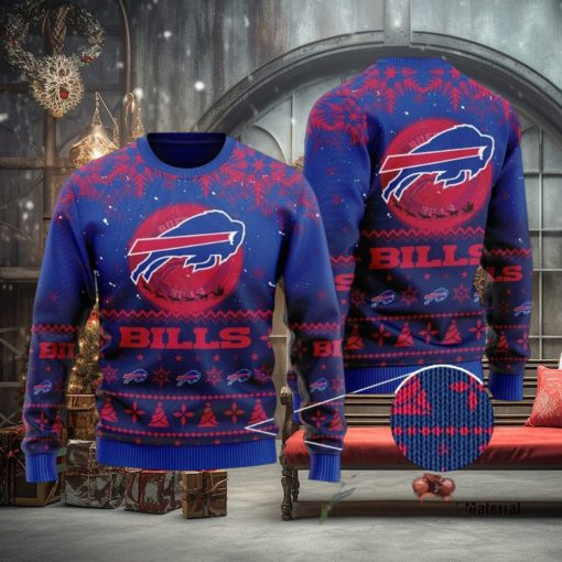 Buffalo Bills Santa Claus In The Moon Ugly Christmas Sweater Perfect Holiday Gift