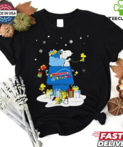 Buffalo Bills Santa Snoopy And Woodstock Wish You A Merry Christmas 2024 T shirt