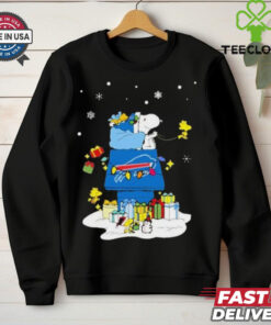 Buffalo Bills Santa Snoopy And Woodstock Wish You A Merry Christmas 2024 T shirt