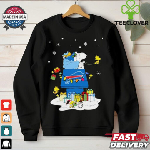 Buffalo Bills Santa Snoopy And Woodstock Wish You A Merry Christmas 2024 T shirt