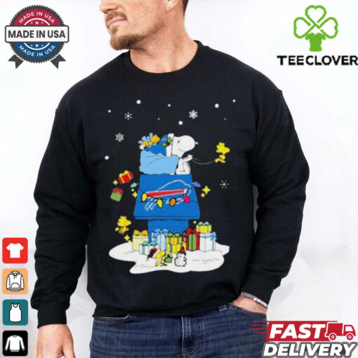 Buffalo Bills Santa Snoopy And Woodstock Wish You A Merry Christmas 2024 T shirt