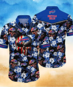 Buffalo Bills Skull Blossom Hawaiian Shirt